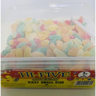 Hi Five Jelly Sweets Fizzy Small Fish 100% Halal Full Tub 600 Pcs